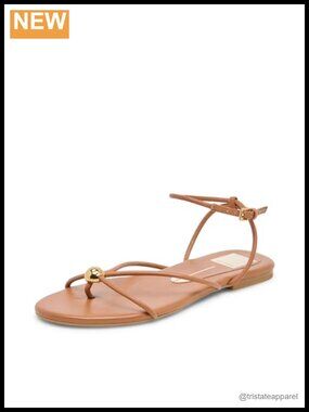 Kenley Leather Flat Sandals X-Strap Buckle Open Toe Casual Dressy